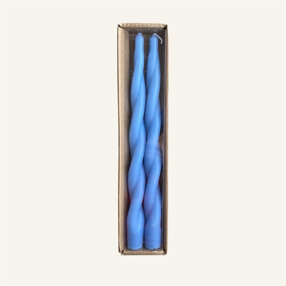 Creative Co-op Twisted Taper Candles- Blue - Picture 4 of 6